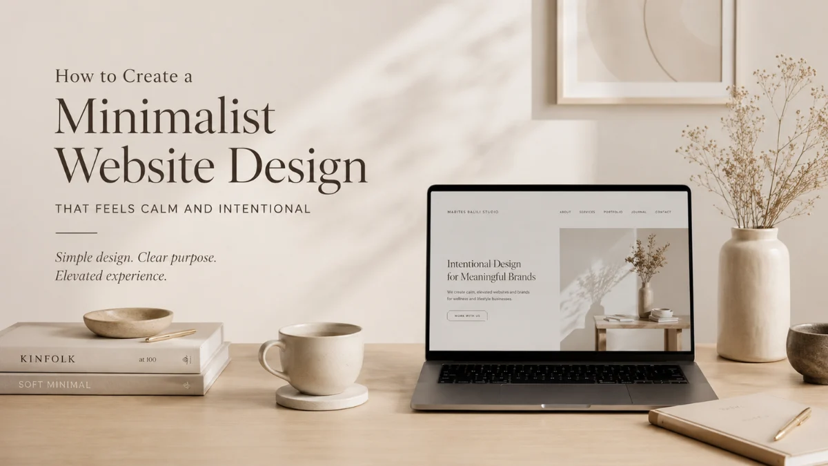 Minimalist website design blog featuring website design insights, wellness branding tips, and intentional online presence resources.